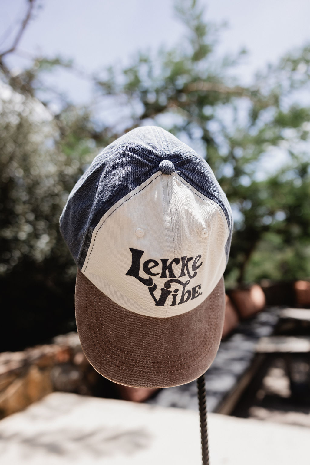 Lekke Vibe Vintage Cap - Brown & Blue - Image 2