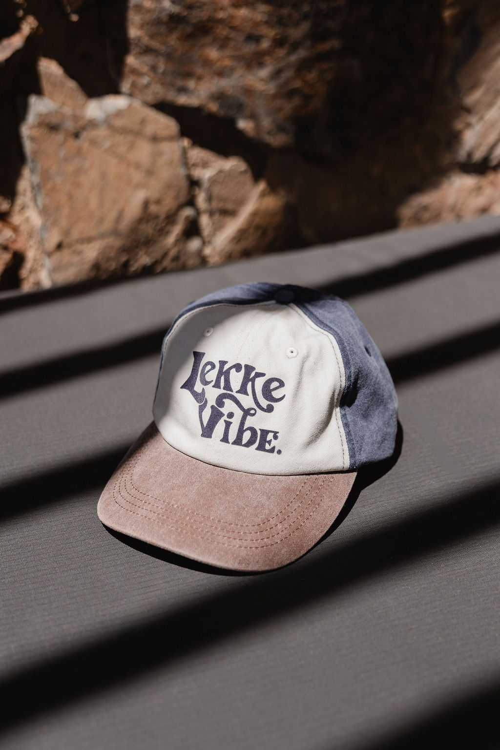 Lekke Vibe Vintage Cap - Brown & Blue - Image 5