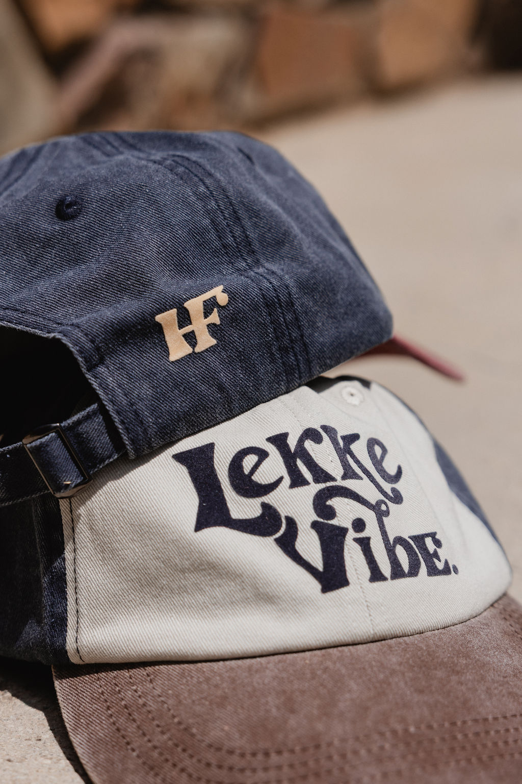 Lekke Vibe Vintage Cap - Brown & Blue - Image 4